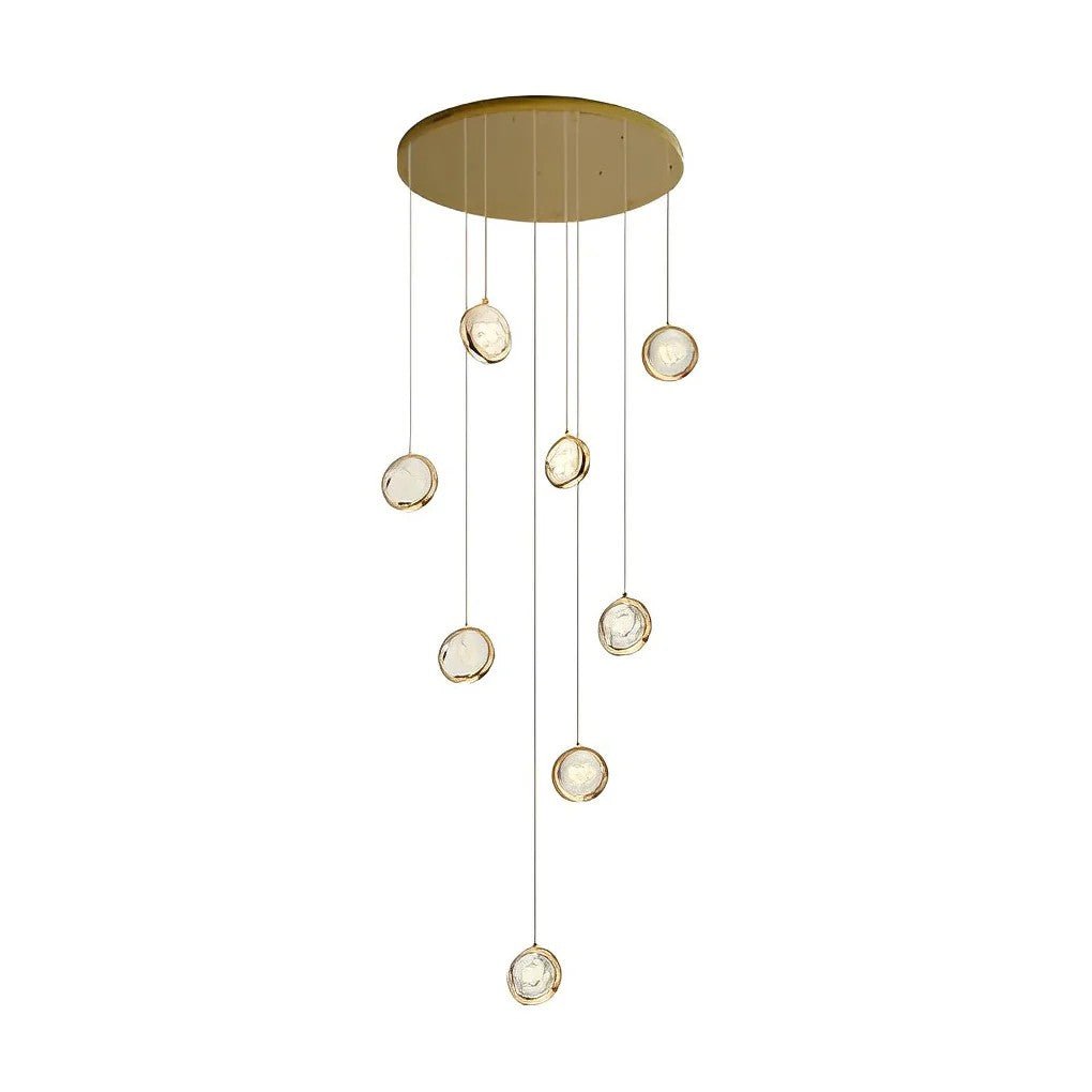 Global Crystal Cluster Adjustable Luxury Staircase Modern Long Chandelier - GILDLAMPS
