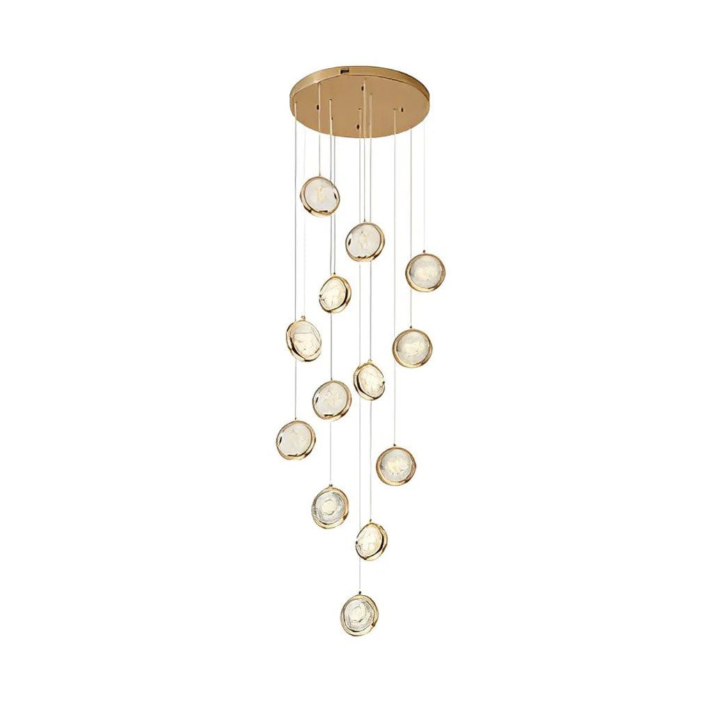 Global Crystal Cluster Adjustable Luxury Staircase Modern Long Chandelier - GILDLAMPS