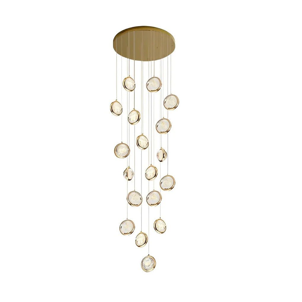 Global Crystal Cluster Adjustable Luxury Staircase Modern Long Chandelier - GILDLAMPS