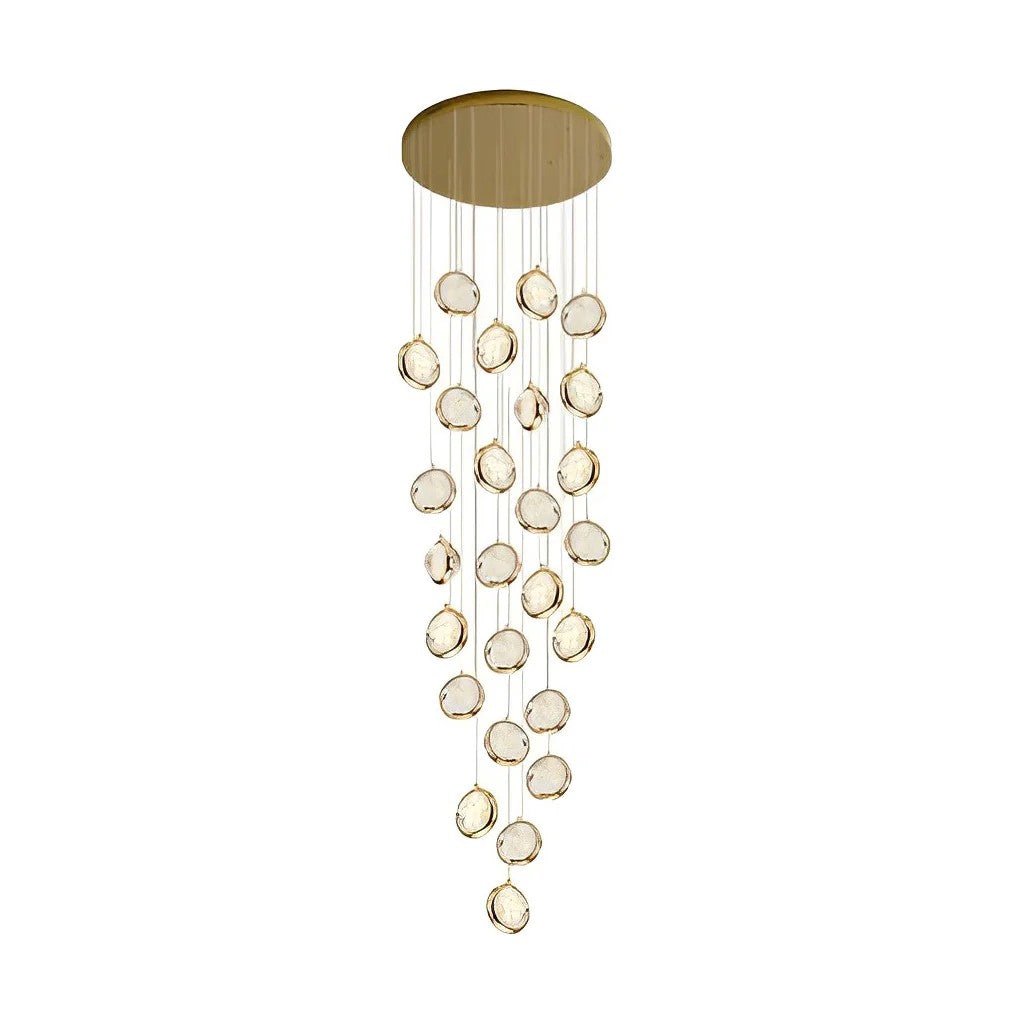 Global Crystal Cluster Adjustable Luxury Staircase Modern Long Chandelier - GILDLAMPS