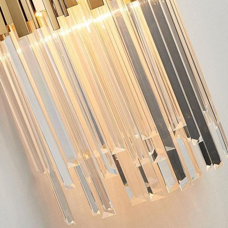 Gold Clear Crystal Wall Sconce 18"H - GILDLAMPS