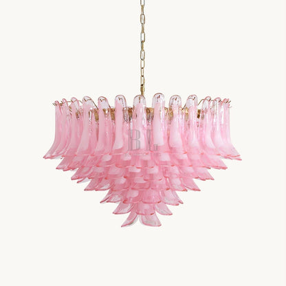 Gold & Pink Barcelona Murano Chandelier with 16 E14 Bulbs - GILDLAMPS