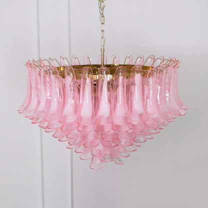 Gold & Pink Barcelona Murano Chandelier with 16 E14 Bulbs - GILDLAMPS