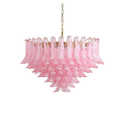 Gold & Pink Barcelona Murano Chandelier with 16 E14 Bulbs - GILDLAMPS