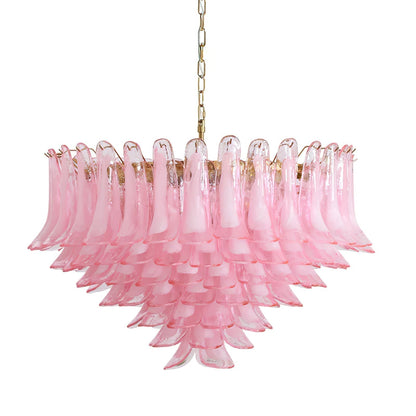 Gold & Pink Barcelona Murano Chandelier with 16 E14 Bulbs - GILDLAMPS