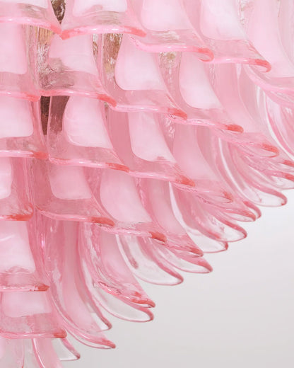 Gold & Pink Barcelona Murano Chandelier with 16 E14 Bulbs - GILDLAMPS