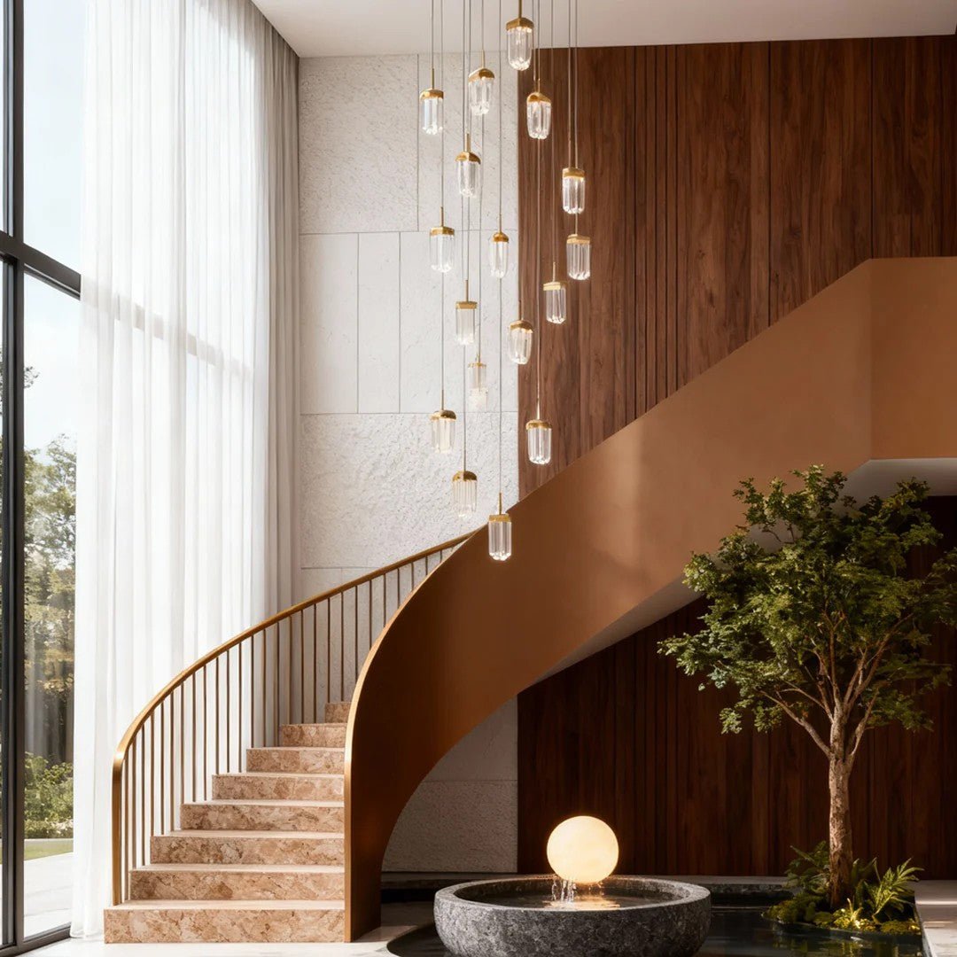 Gold Staircase Chandelier Modern Creative Luxury Ceiling Light - GILDLAMPS