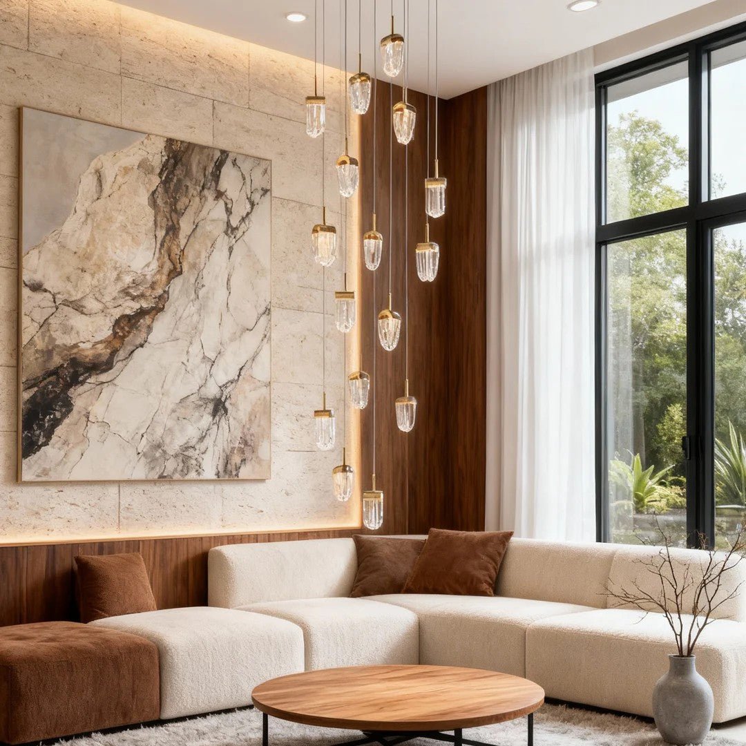 Gold Staircase Chandelier Modern Creative Luxury Ceiling Light - GILDLAMPS