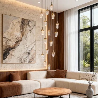 Gold Staircase Chandelier Modern Creative Luxury Ceiling Light - GILDLAMPS