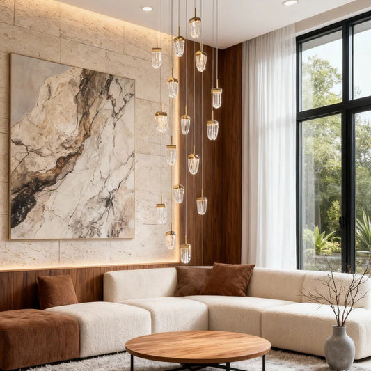 Gold Staircase Chandelier Modern Creative Luxury Ceiling Light - GILDLAMPS