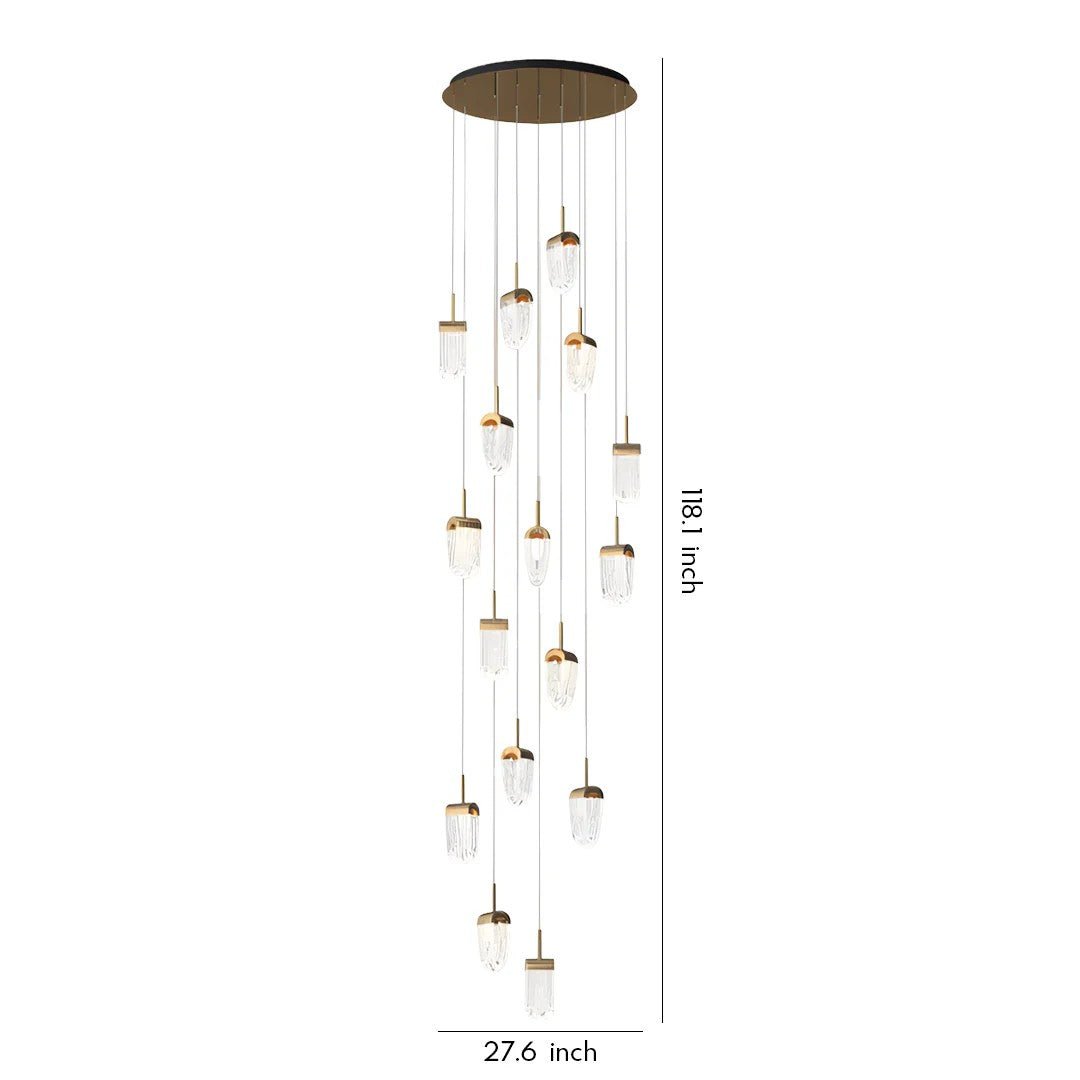 Gold Staircase Chandelier Modern Creative Luxury Ceiling Light - GILDLAMPS