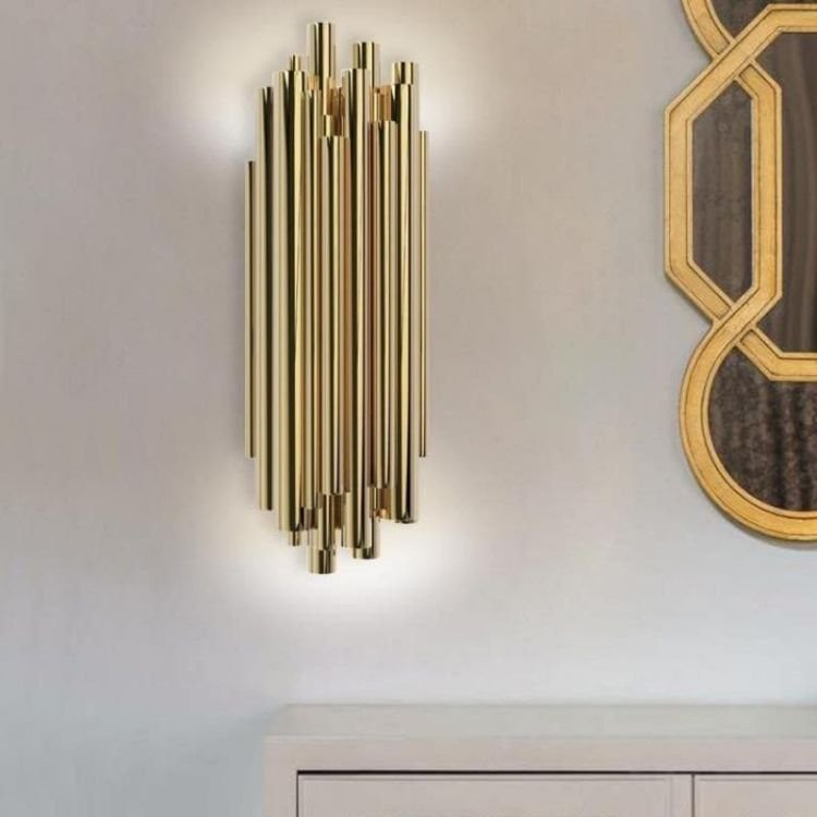 Golden Stainless Steel Wall Sconce 16 " - GILDLAMPS
