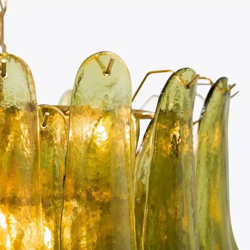 Green Petalo Murano Chandelier - GILDLAMPS
