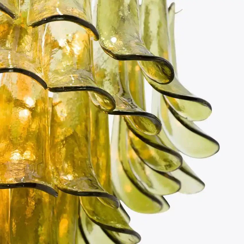 Green Petalo Murano Chandelier - GILDLAMPS