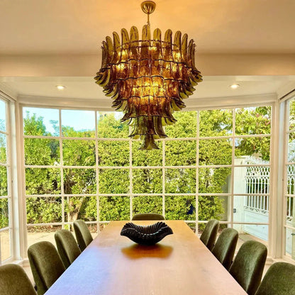 Green Petalo Murano Chandelier - GILDLAMPS