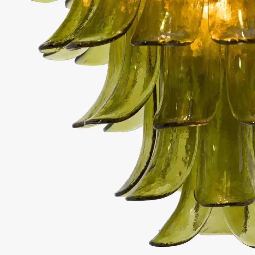 Green Petalo Murano Chandelier - GILDLAMPS