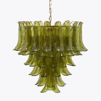 Green Petalo Murano Chandelier - GILDLAMPS