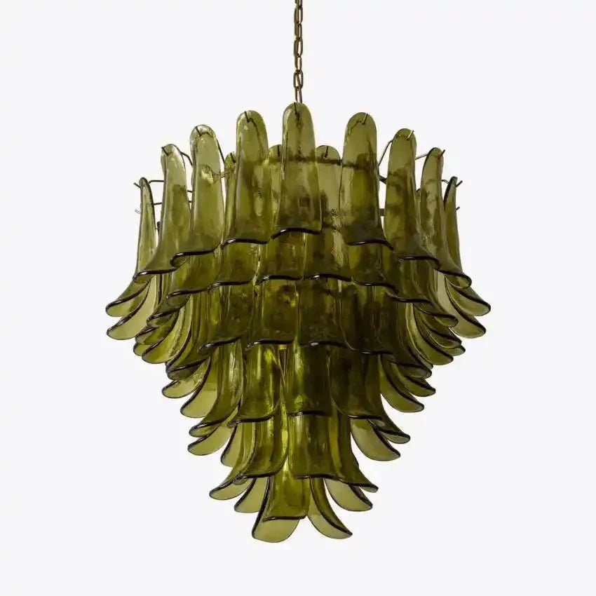 Green Petalo Murano Chandelier - GILDLAMPS