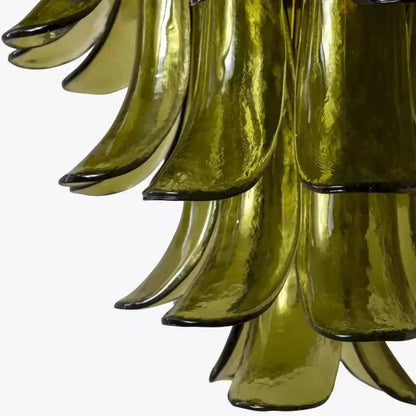 Green Petalo Murano Chandelier - GILDLAMPS
