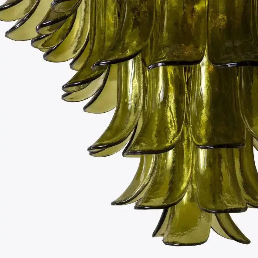 Green Petalo Murano Chandelier - GILDLAMPS