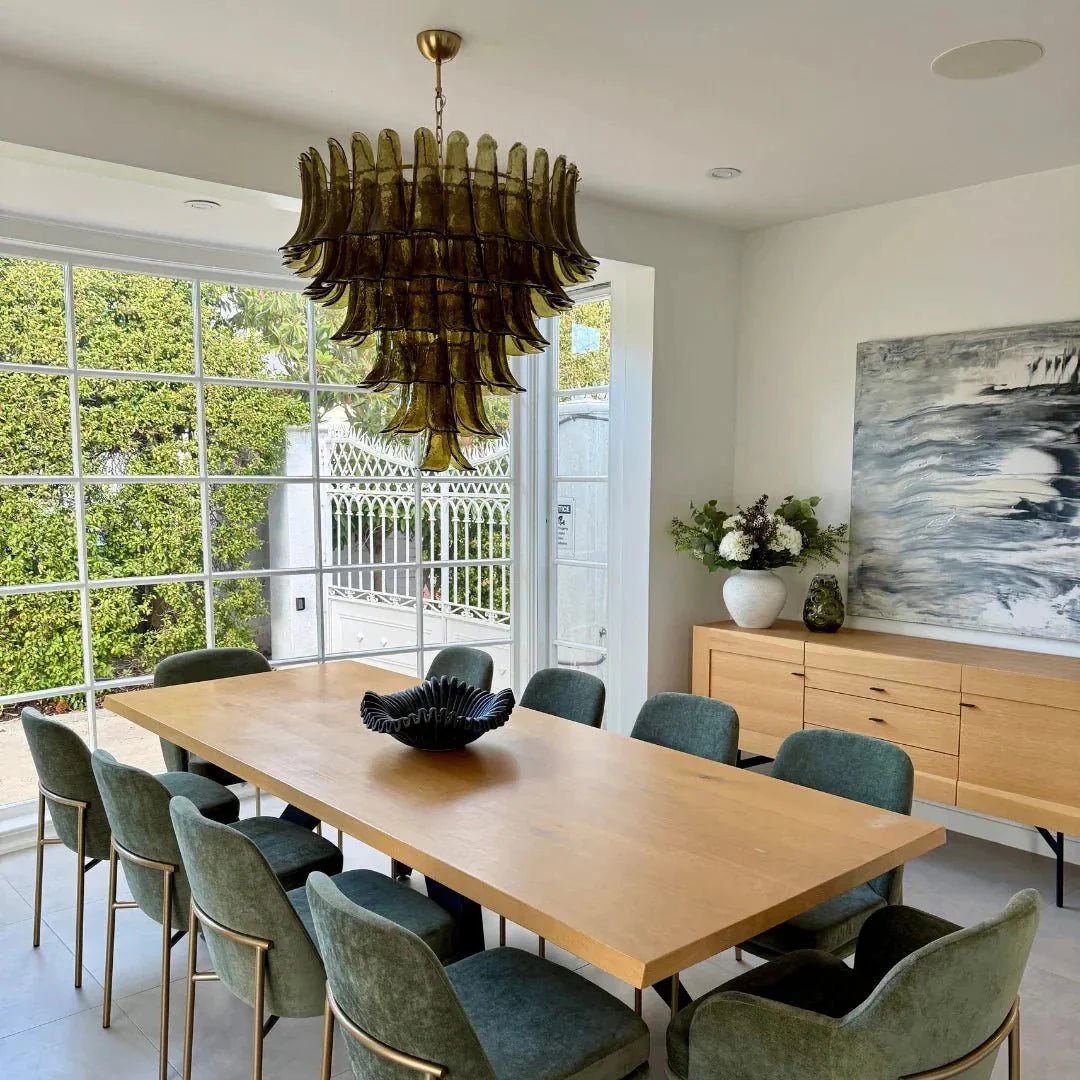 Green Petalo Murano Chandelier - GILDLAMPS