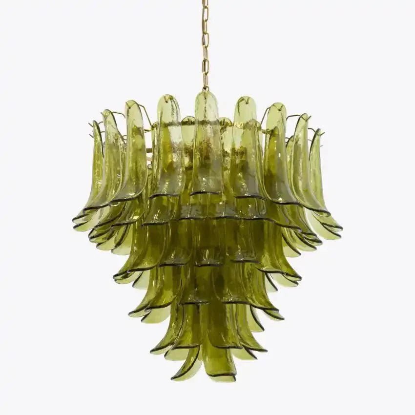 Green Petalo Murano Chandelier - GILDLAMPS