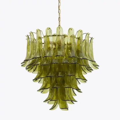Green Petalo Murano Chandelier - GILDLAMPS