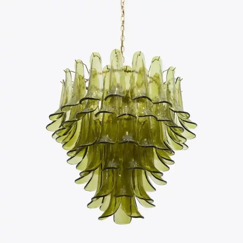 Green Petalo Murano Chandelier - GILDLAMPS