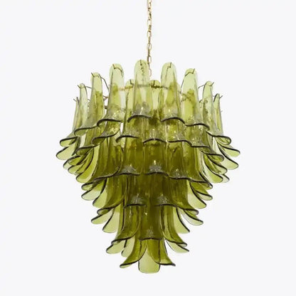 Green Petalo Murano Chandelier - GILDLAMPS