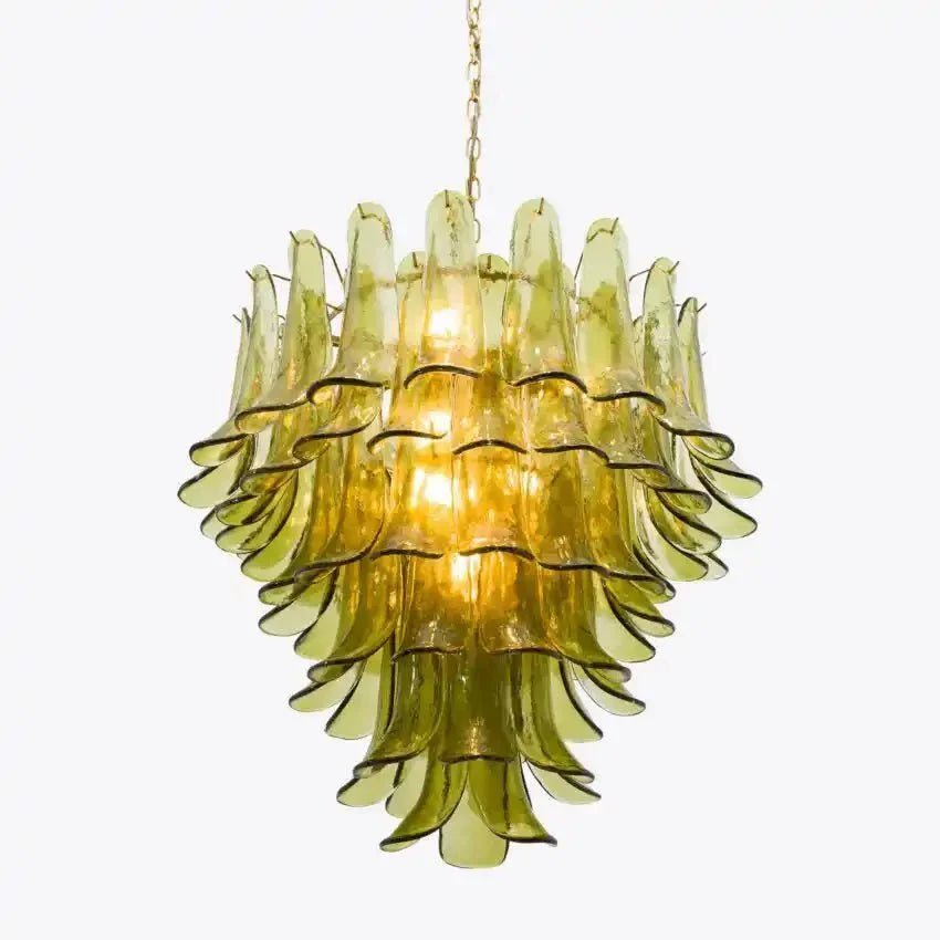Green Petalo Murano Chandelier - GILDLAMPS