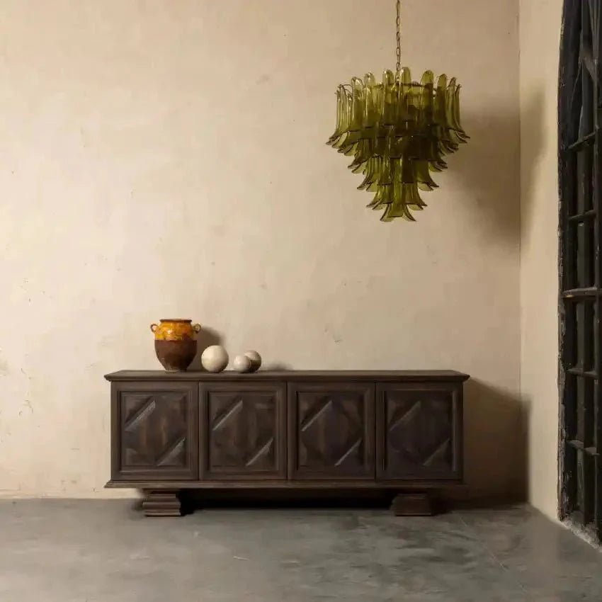 Green Petalo Murano Chandelier - GILDLAMPS