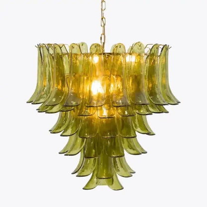 Green Petalo Murano Chandelier - GILDLAMPS