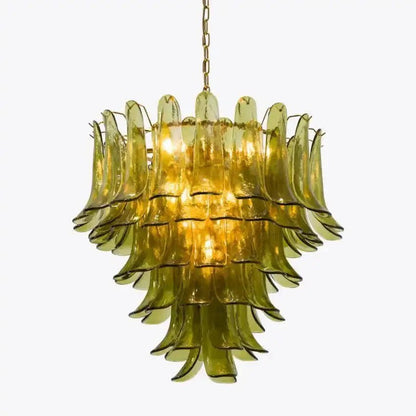 Green Petalo Murano Chandelier - GILDLAMPS