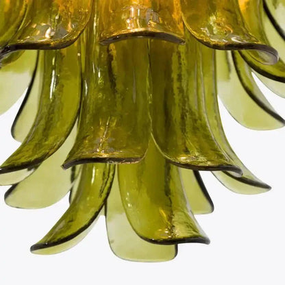 Green Petalo Murano Chandelier - GILDLAMPS