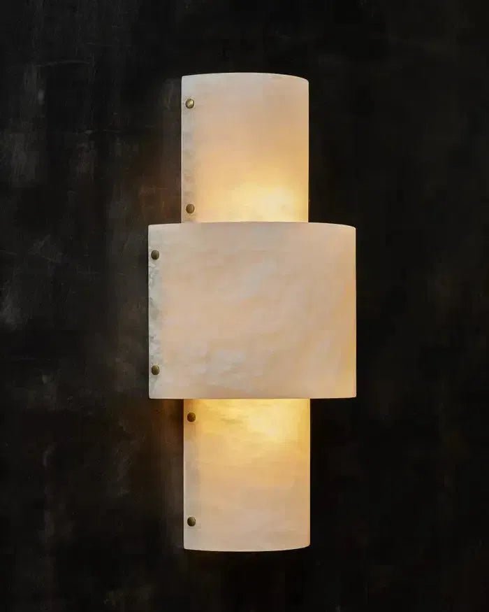 Half Cylinder Alabaster Wall Sconces - GILDLAMPS