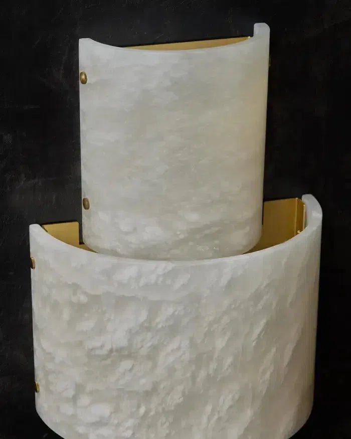 Half Cylinder Alabaster Wall Sconces - GILDLAMPS