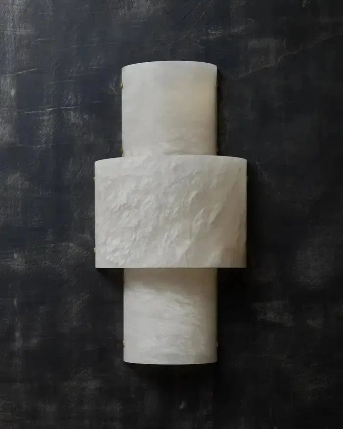 Half Cylinder Alabaster Wall Sconces - GILDLAMPS