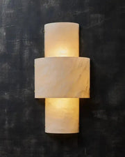 Half Cylinder Alabaster Wall Sconces - GILDLAMPS