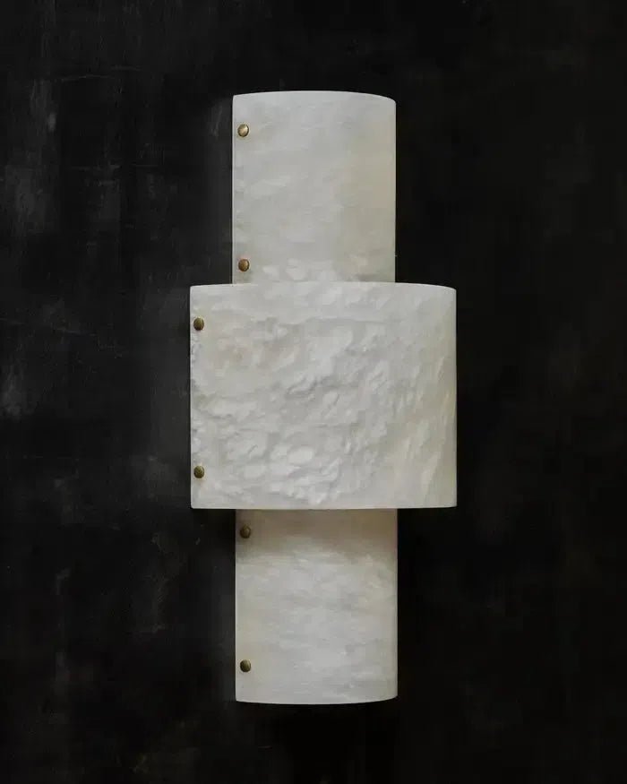 Half Cylinder Alabaster Wall Sconces - GILDLAMPS