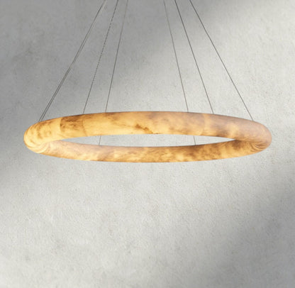 Halima Halo Alabaster Chandelier - GILDLAMPS