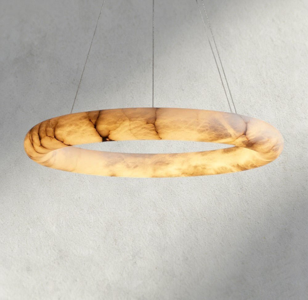 Halima Halo Alabaster Chandelier - GILDLAMPS