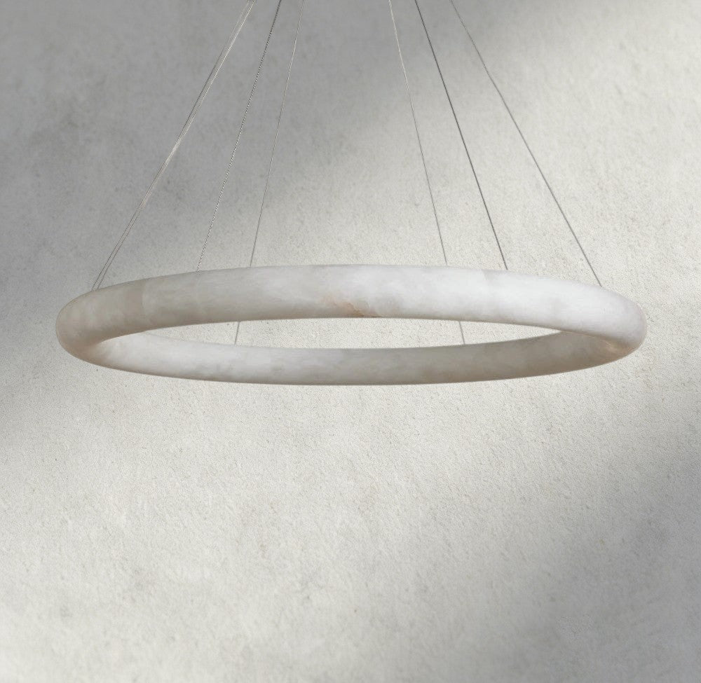 Halima Halo Alabaster Chandelier - GILDLAMPS