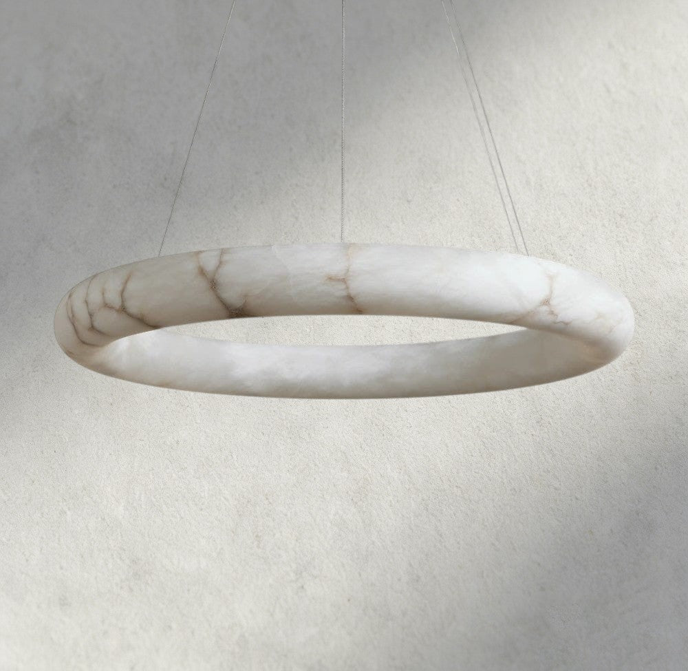 Halima Halo Alabaster Chandelier - GILDLAMPS