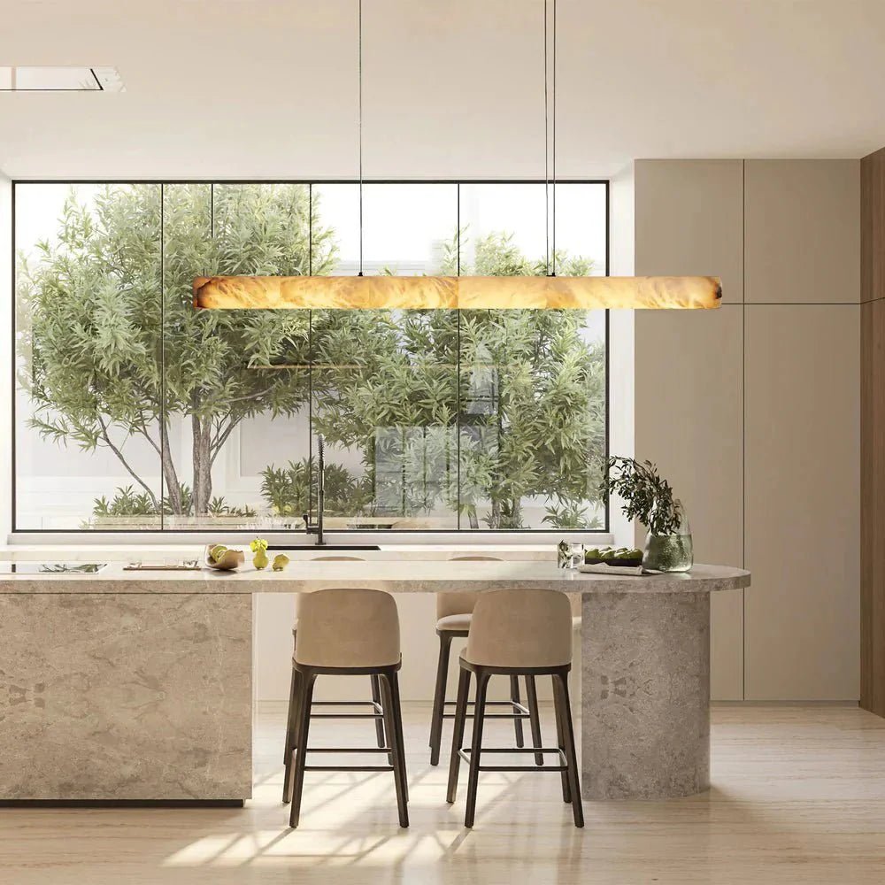 Halima Linear Alabaster Chandelier - GILDLAMPS