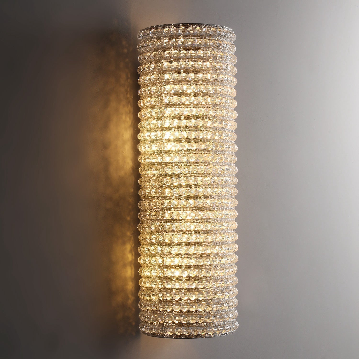Halo Modern Clear Crystal Wall Sconce 21"H - GILDLAMPS