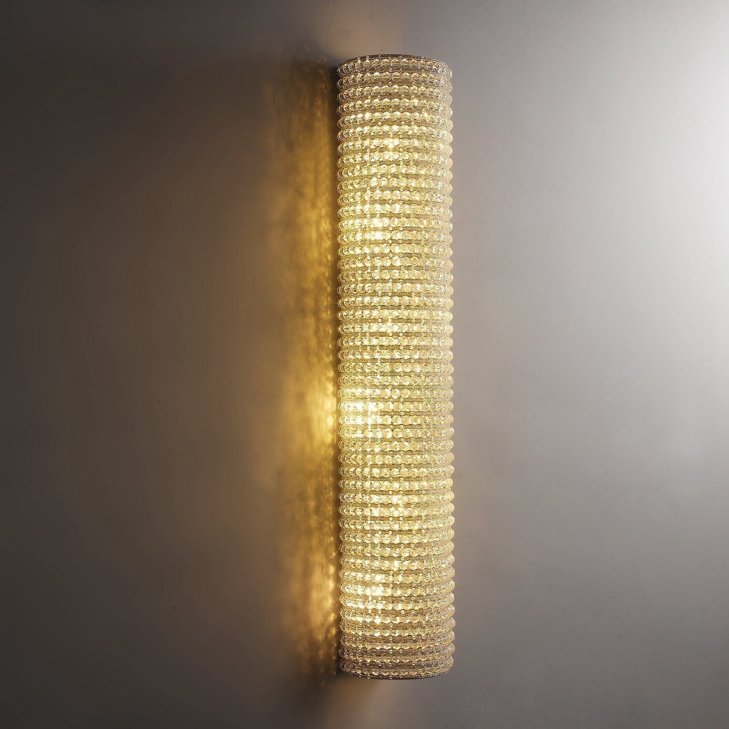 Halo Modern Clear Crystal Wall Sconce 36"H - GILDLAMPS