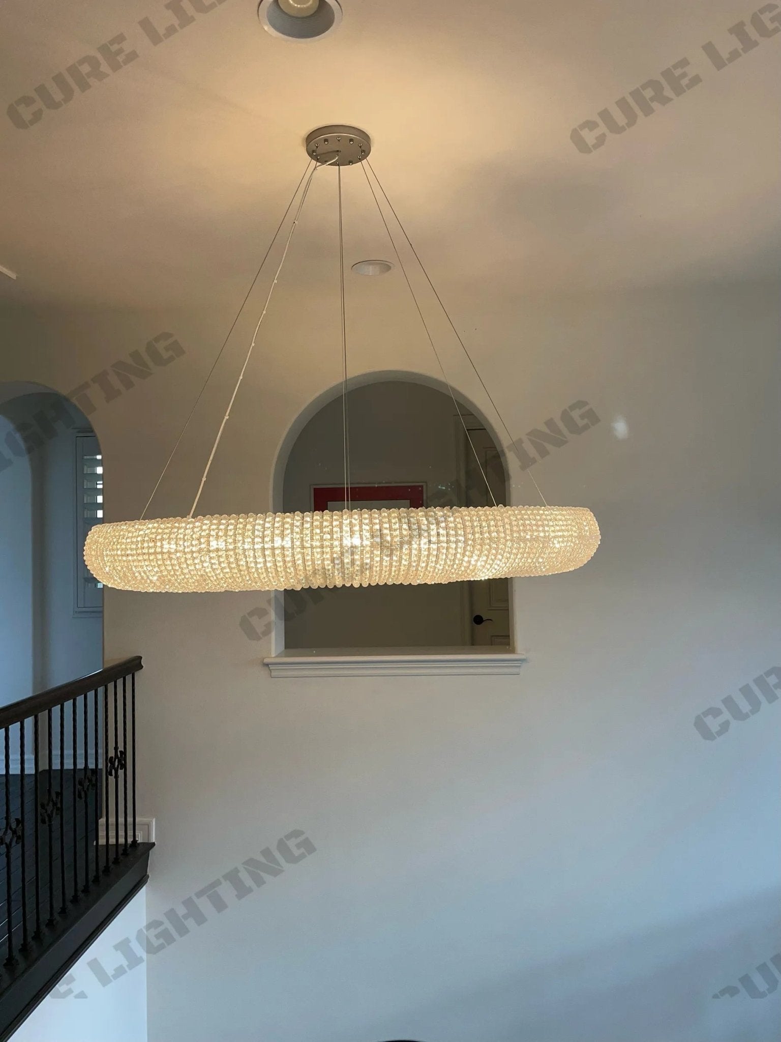 Halo Modern Clear Round Chandelier D32" - GILDLAMPS