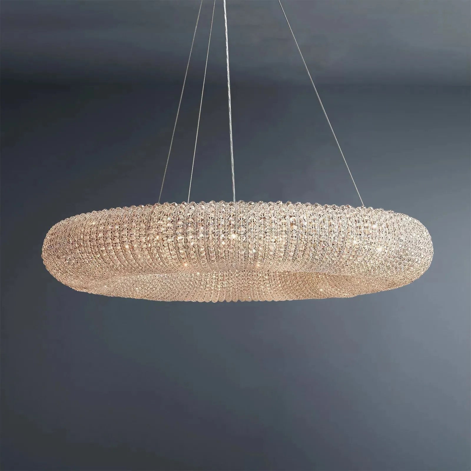 Halo Modern Clear Round Chandelier D32" - GILDLAMPS