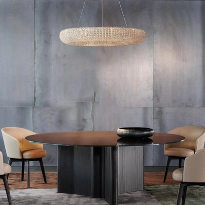 Halo Modern Clear Round Chandelier D32" - GILDLAMPS