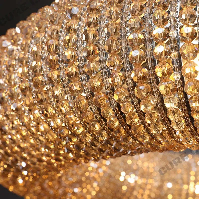 Halo Modern Clear Round Chandelier D59" - GILDLAMPS